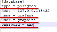 Раздел "Database" в конфигурационном файле Grafana