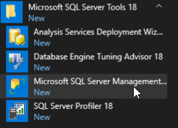 Папка Microsoft SQL Server Managment